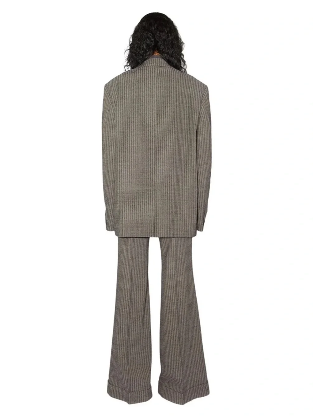 Acne Studios Multi Taupe Pinstripe Wool Blazer EU 32 / US 0 - Picture 6 of 7